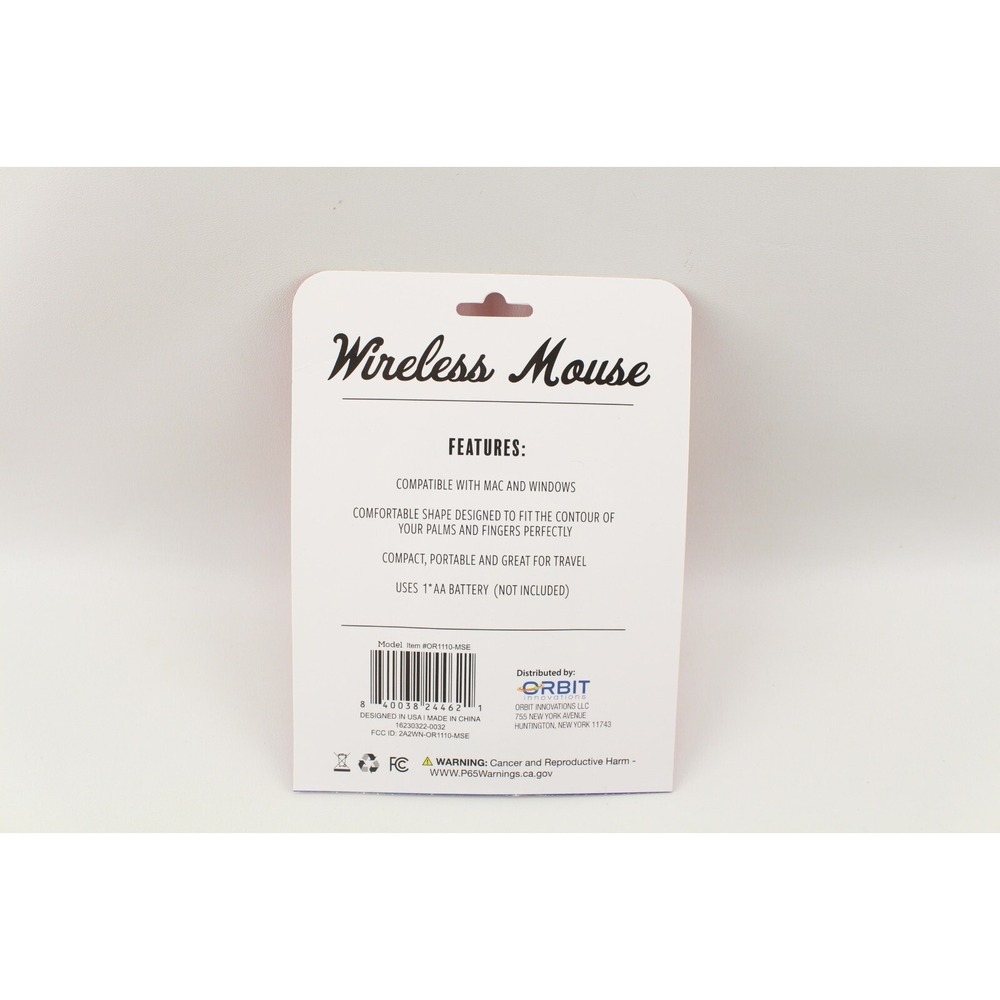 New Orbit Innovations Wireless Mouse w/ Scroll Wheel Compatible Mac/PC Blue/Wht - Picture 2 of 3